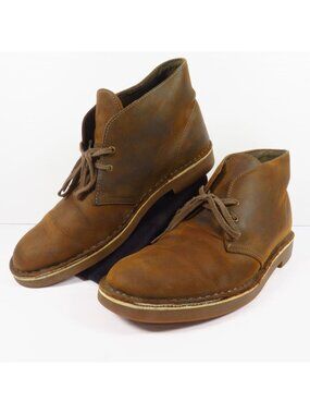 Clarks Bushacre 2 Desert Chukka Boot Men's Sz 11.5 Brown Leather Lace Up Shoes